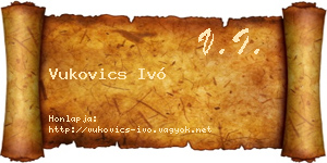 Vukovics Ivó névjegykártya